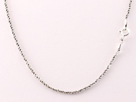 Bewerkte zilveren hanger met larimar aan ketting afbeelding 5