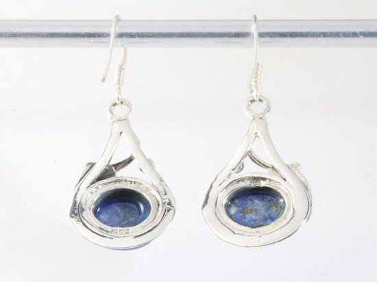 Bewerkte zilveren oorbellen met lapis lazuli afbeelding 3