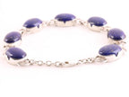 Zilveren armband met grote lapis lazuli stenen afbeelding 3
