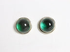 Ronde zilveren oorstekers met groene apatiet afbeelding 3