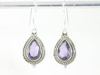 Bewerkte zilveren oorbellen met amethist afbeelding 1