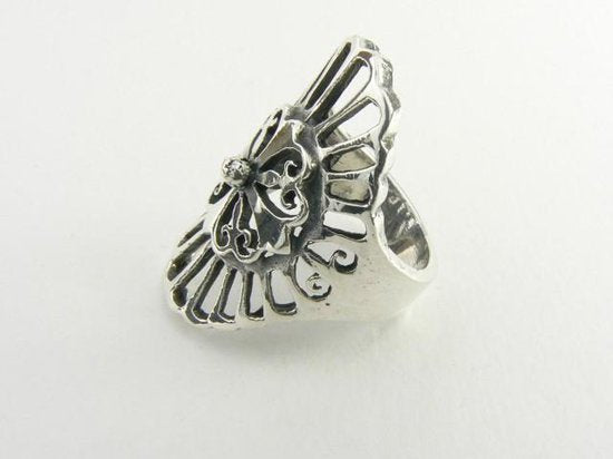 Opengewerkte zware zilveren ring afbeelding 3