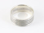 Zware zilveren ring met kabelpatronen afbeelding 2