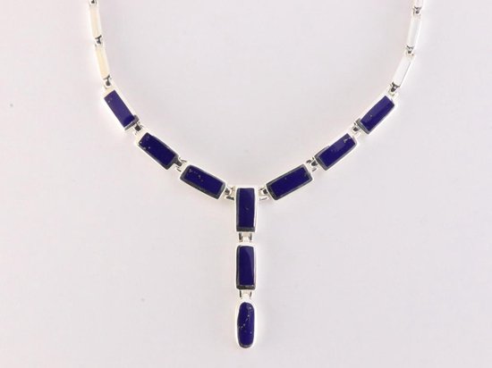 Zilveren collier met lapis lazuli afbeelding 1
