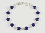 Fijne zilveren schakelarmband met lapis lazuli afbeelding 1
