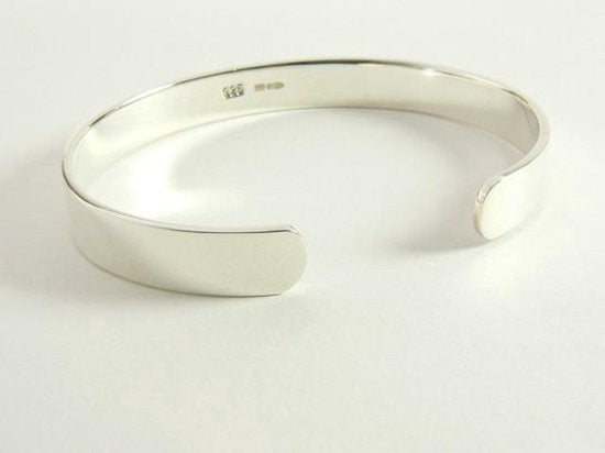 Hoogglans zilveren klemarmband afbeelding 2