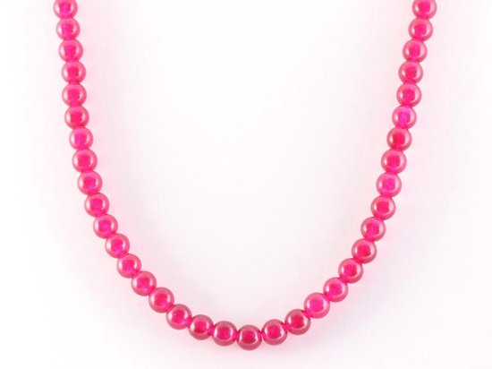 Collier van robijn kralen en zilveren sluiting afbeelding 2