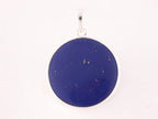 Ronde zilveren lotus hanger op lapis lazuli afbeelding 3
