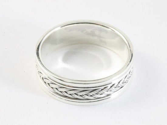 Zilveren ring met kabelpatroon afbeelding 2