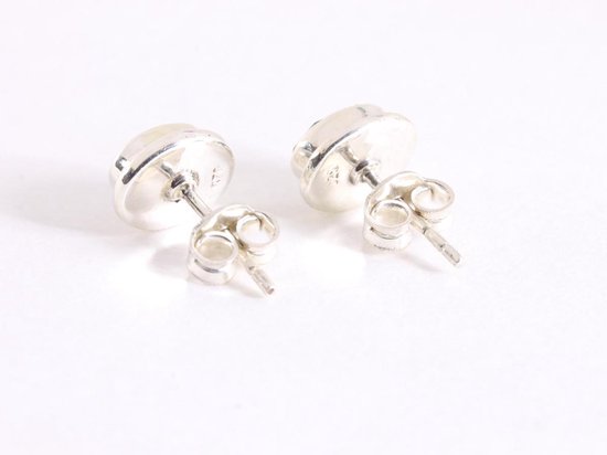 Fijne ovale zilveren oorstekers met rookkwarts afbeelding 2