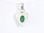 Fijne bewerkte zilveren hanger met smaragd afbeelding 3
