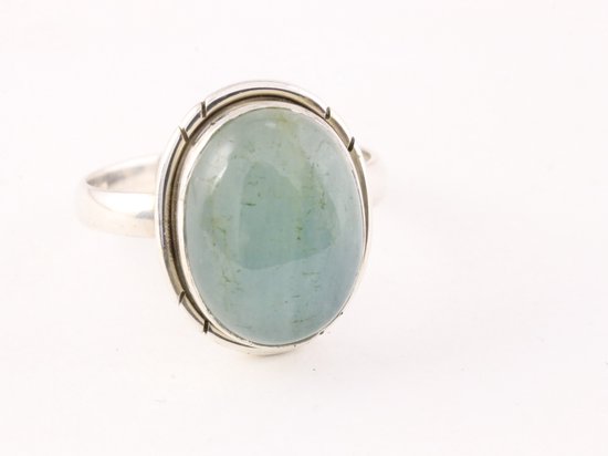 Zilveren ring met aquamarijn afbeelding 1