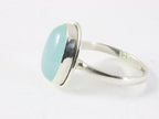 Ovale zilveren ring met aqua chalcedoon afbeelding 2
