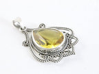 Bewerkte zilveren hanger met citrien afbeelding 2
