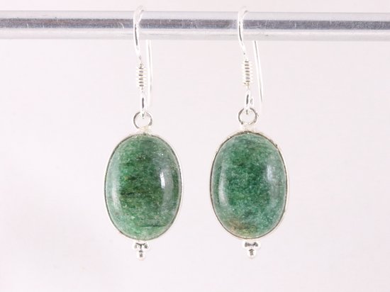 Zilveren oorbellen met jade afbeelding 4