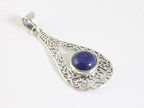 Opengewerkte zilveren hanger met lapis lazuli afbeelding 2