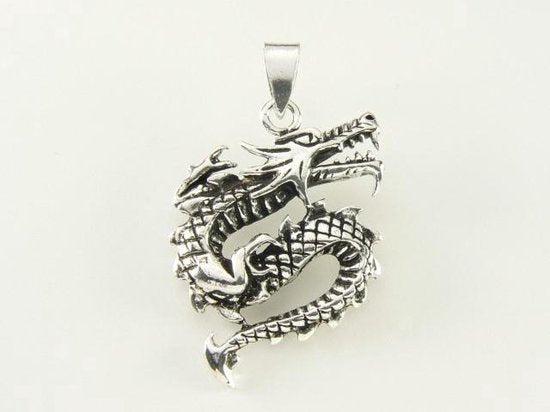 Zilveren draak hanger afbeelding 4
