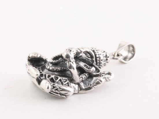 Zware zilveren Ganesha hanger afbeelding 2