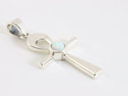 Fijne zilveren ankh hanger met welo opaal afbeelding 2