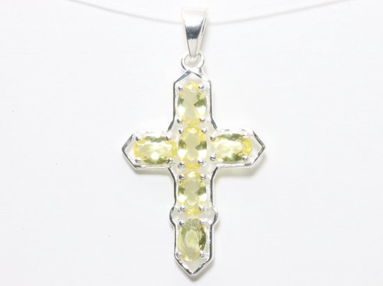 Zilveren kruishanger met citrien afbeelding 4