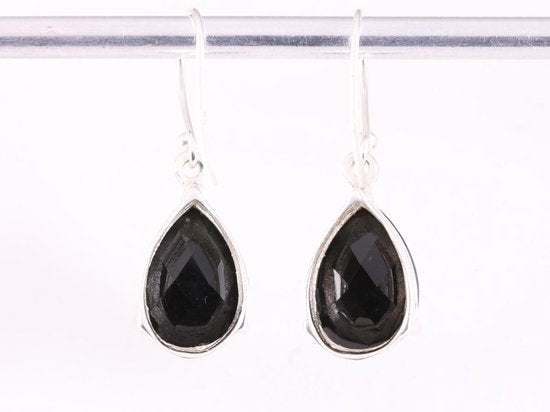 Zilveren oorbellen met onyx afbeelding 3