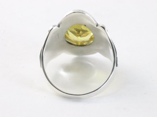 Bewerkte zilveren ring met citrien afbeelding 3