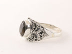 Bewerkte zilveren ring met rookkwarts afbeelding 2