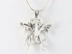 Zilveren vlinder hanger aan ketting afbeelding 3