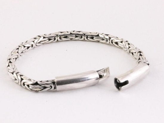 Zilveren armband met koningsschakels en kliksluiting afbeelding 4