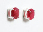 Zilveren oorstekers met robijn afbeelding 1