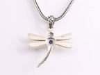 Zilveren libelle hanger met Australische opaal aan vossenstaart ketting afbeelding 3