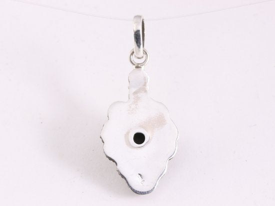 Bewerkte zilveren hanger met onyx afbeelding 3