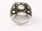 Opengewerkte zilveren ring met groene apatiet afbeelding 3