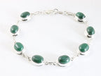 Hoogglans zilveren armband met malachiet afbeelding 1