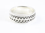 Zware zilveren ring met kabelpatroon afbeelding 1