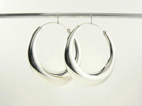 Grote zilveren oorringen afbeelding 3