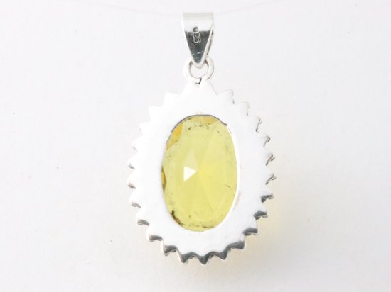 Bewerkte zilveren hanger met citrien afbeelding 3