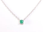 Fijne zilveren anker ketting met smaragd afbeelding 1