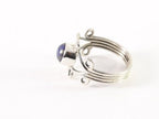 Fijne opengewerkte zilveren ring met lapis lazuli afbeelding 2