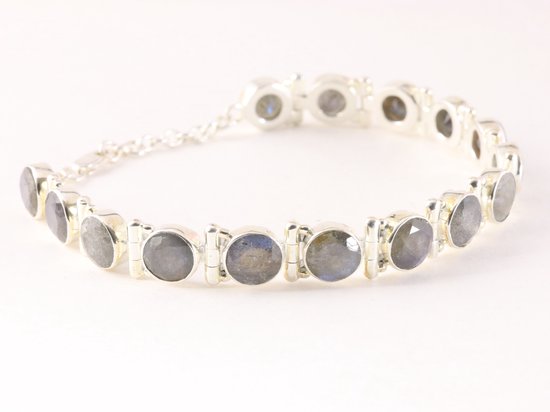Zilveren armband met gefacetteerde labradoriet afbeelding 2