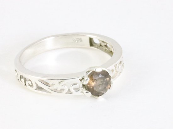 Opengewerkte gevlochten zilveren ring afbeelding 1