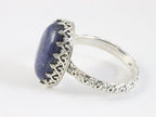 Bewerkte zilveren ring met lapis lazuli afbeelding 2