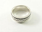 Zilveren geluksring met breed kabelpatroon afbeelding 2