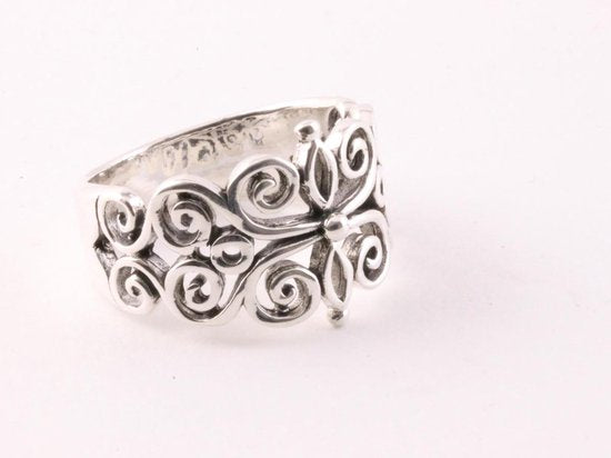 Opengewerkte zilveren ring afbeelding 1