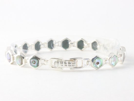 Zilveren armband met abalone schelp afbeelding 3