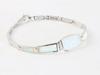 Hoogglans zilveren armband met welo opaal afbeelding 2