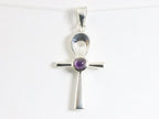 Fijne zilveren ankh hanger met amethist afbeelding 4