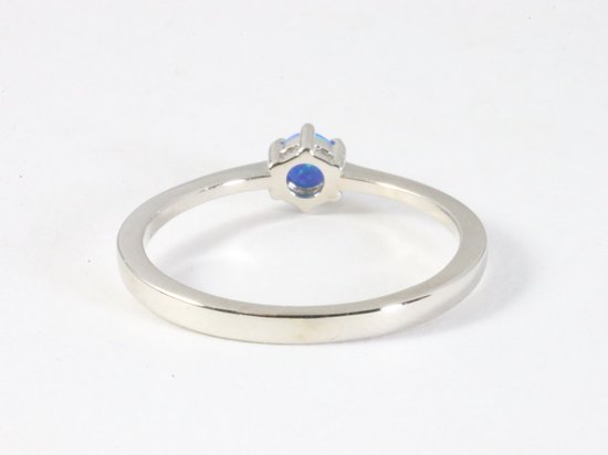 Fijne hoogglans zilveren ring met Australische opaal afbeelding 3