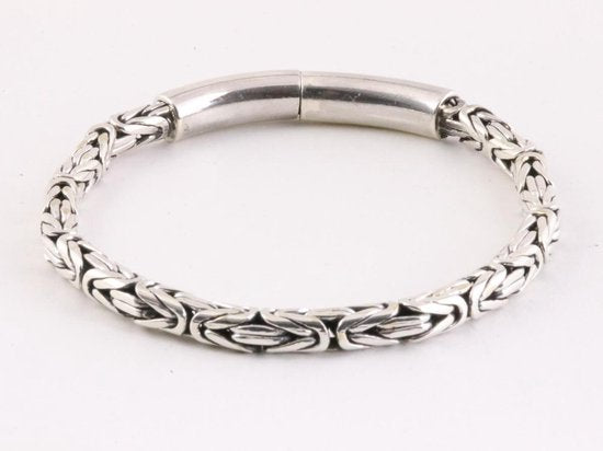 Zilveren armband met koningsschakels en kliksluiting afbeelding 3