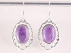 Opengewerkte zilveren oorbellen met amethist afbeelding 4